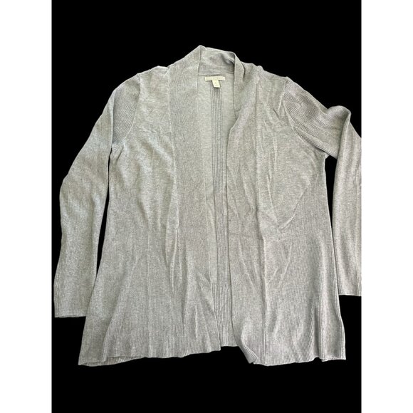 Dana Buchman Open Cardigan Ribbed Solid Gray Cardigan XL - Picture 6 of 6
